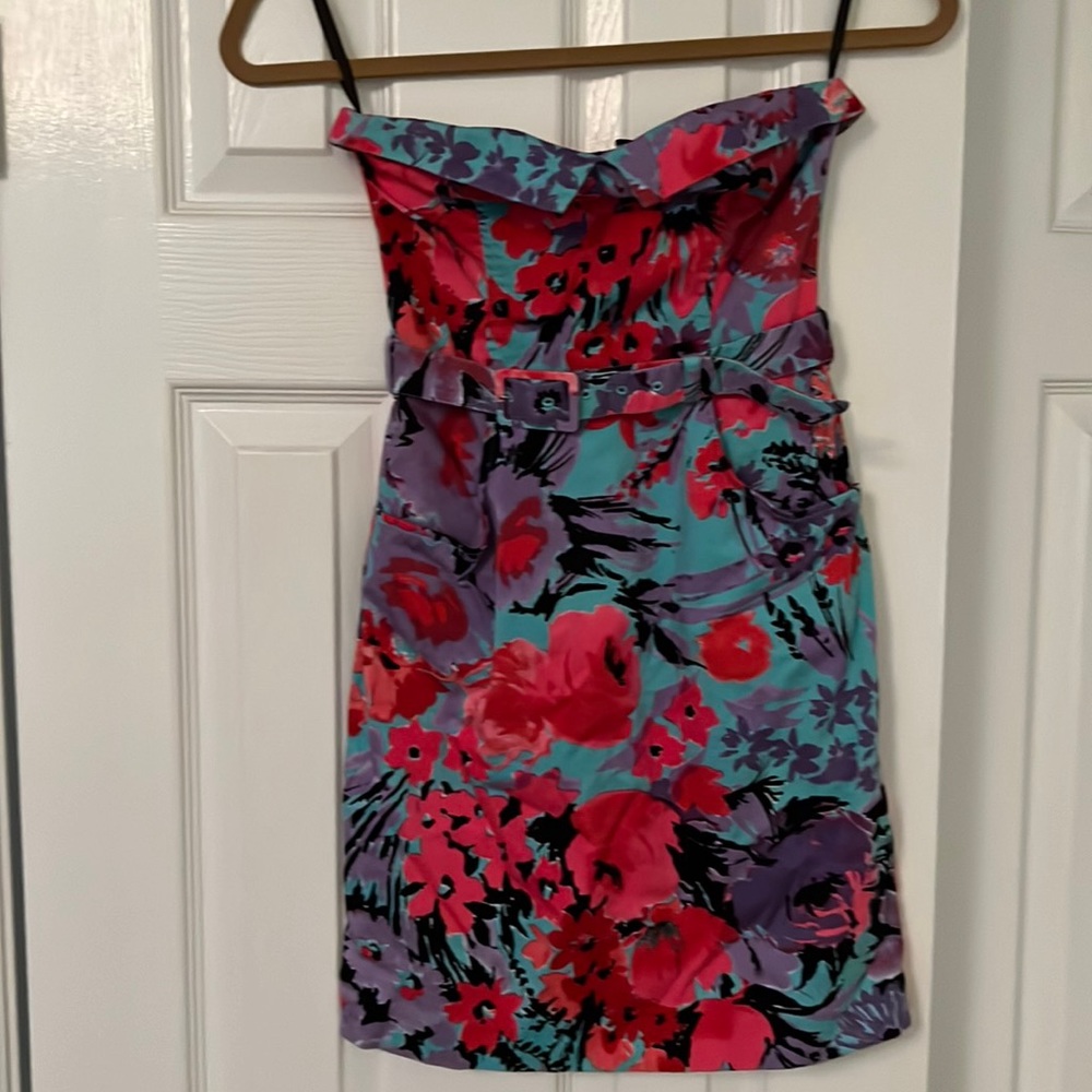 H&M colorful strapless dress
